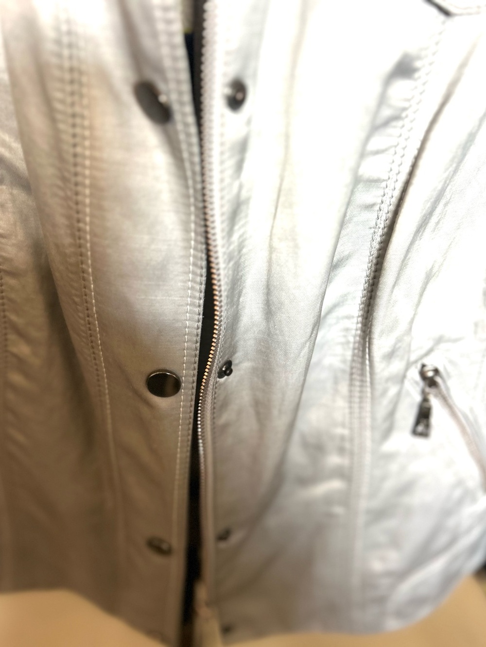 Basler Silver Button-Front Leather Jacket - Picture 7 of 13
